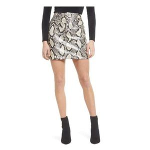 Snake Print Faux Leather Miniskirt